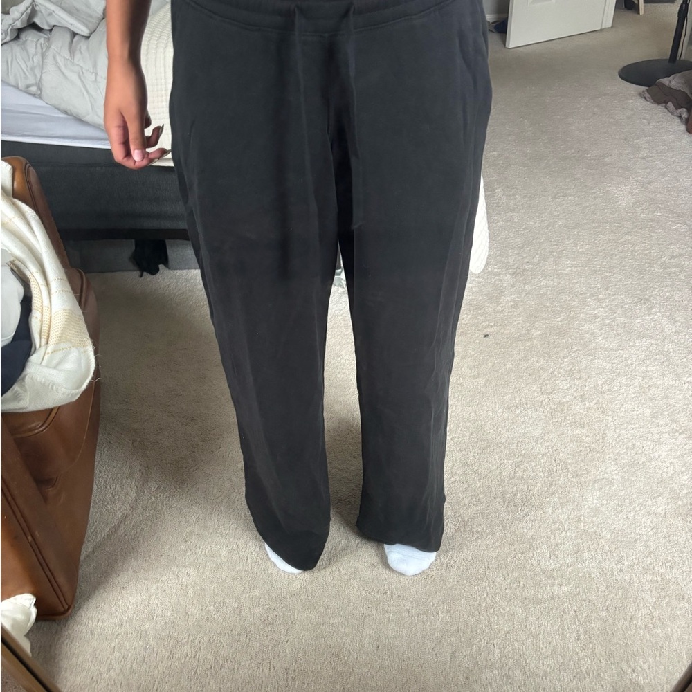 Hollister black baggy wide leg sweatpants SIZE: M long